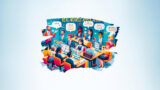 Promotional poster for 'English for the Workplace: Real-World Application'. The top of the poster has a large, centered text title with a sky-blue background. Below the title, a colorful illustration depicts a diverse group of animated characters engaging in business activities around a conference table with laptops and documents, emphasizing collaboration and communication. Key phrases like 'real-world application' and 'empowering minds' are visible. At the bottom, the word 'Edulo' is written in large, bold, blue letters with the tagline 'empowering minds' underneath